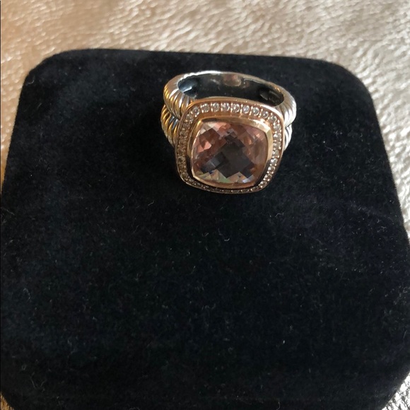 David Yurman Rose Gold, Diamond & Morganite Ring - Picture 2 of 4